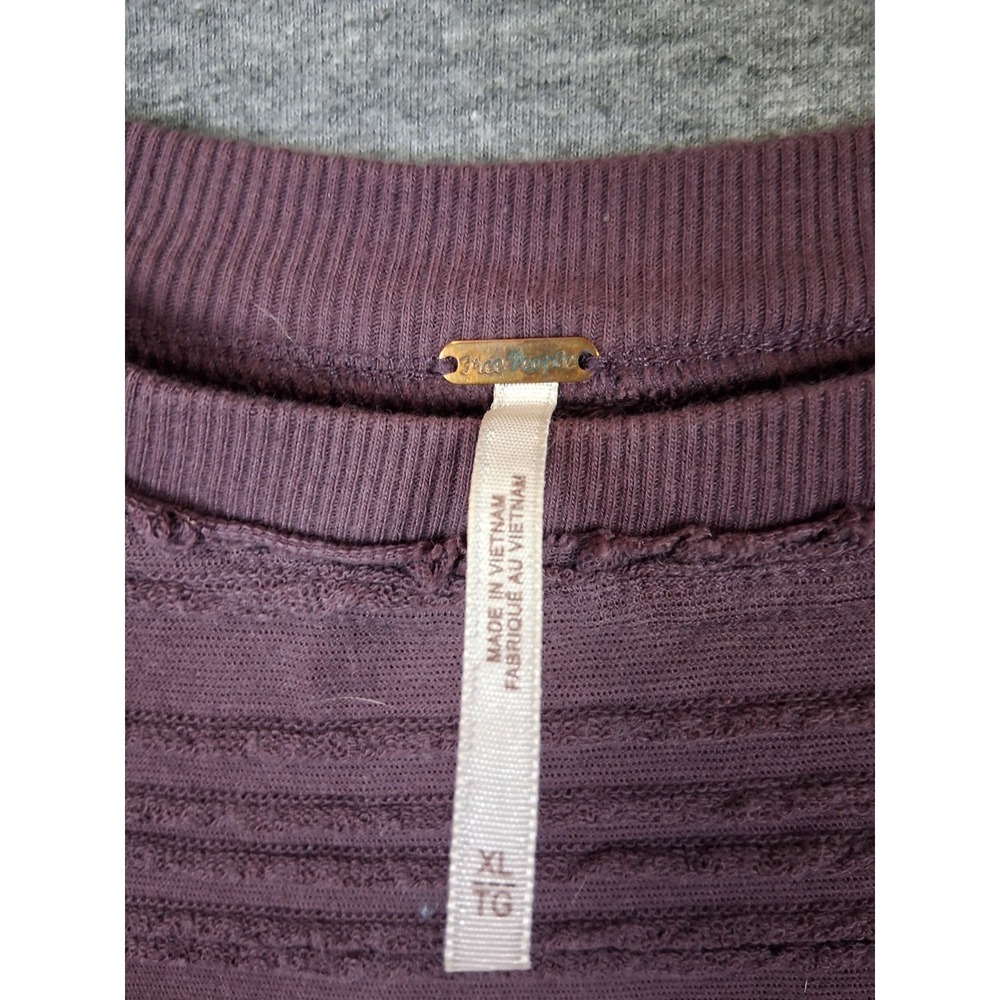 Free People Womens Shirt XL Purple Take A Spin Tunic Babydoll Boho Lagenlook - Picture 4 of 8